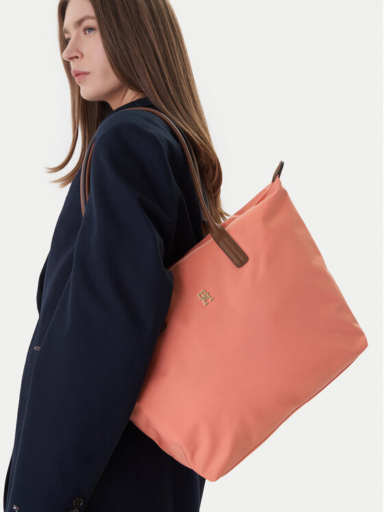 Tommy Hilfiger Ročna torba Tommy Hilfiger Popette Tote AW0AW17711 Koral