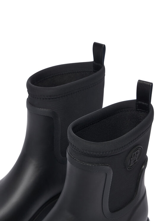 Tommy Hilfiger Гумени ботуши Tommy Hilfiger Th Stamp Warm Ankle Rain Boot FW0FW09544 Черен