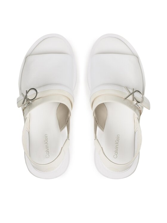 Calvin Klein Сандали Calvin Klein Dress Wedge Sandal HW0HW01605 Бял