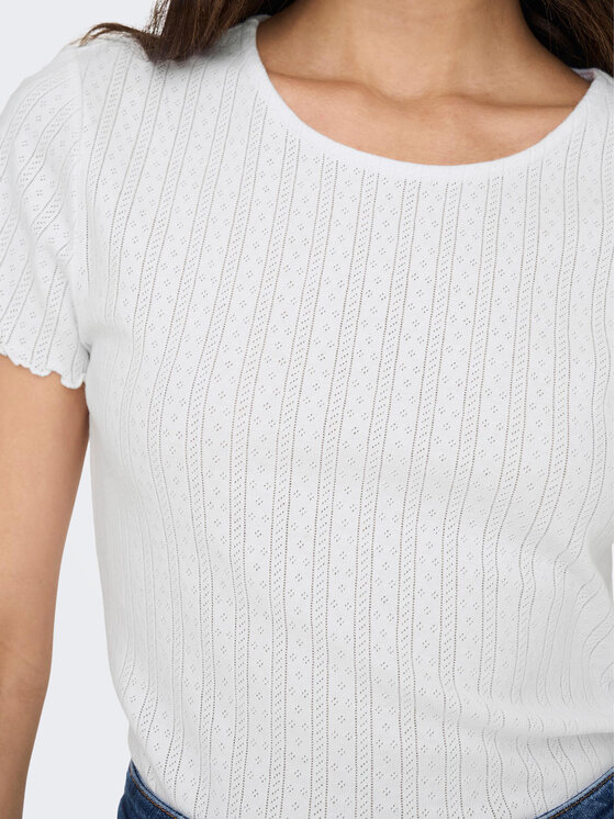 ONLY ONLY Póló Carlotta 15256154 Fehér Tight Fit