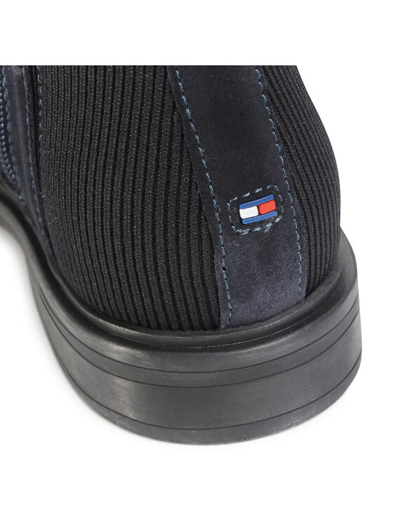Tommy Hilfiger Stivali al ginocchio Tommy Hilfiger Essential Flat Long Boot FW0FW05194 Blu scuro