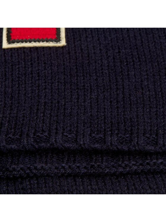 Tommy Hilfiger Szal Tommy Hilfiger TH Patch Knited Scarf Solid AWAW03324 Granatowy