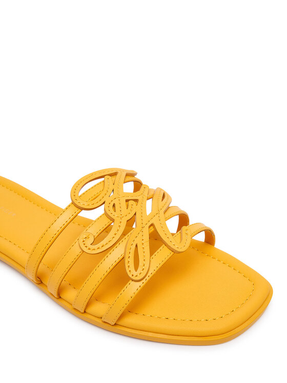 Tommy Hilfiger Nazouváky Tommy Hilfiger Th Script Flat Mule Lth FW0FW09368 Žlutá