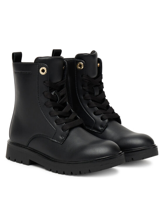 Tommy Hilfiger Planinarske cipele Tommy Hilfiger Lace-Up Bootie T3A5-34012-1355 S Crna