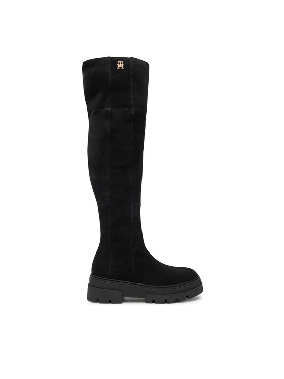 Tommy Hilfiger Botfortai Tommy Hilfiger Suede Over-The-Knee Boot FW0FW08159 Juoda