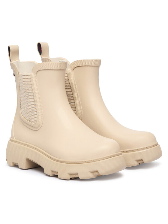 Tommy Hilfiger Gumáky Tommy Hilfiger Flag Cleated FW0FW09387 Béžová
