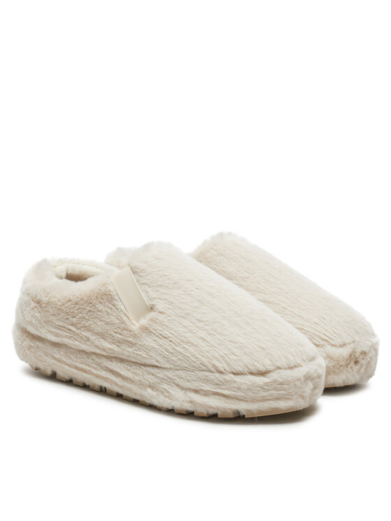 Calvin Klein Jeans Papuče Calvin Klein Jeans Home Anke Slipper Wn Fur YW0YW01596 Écru