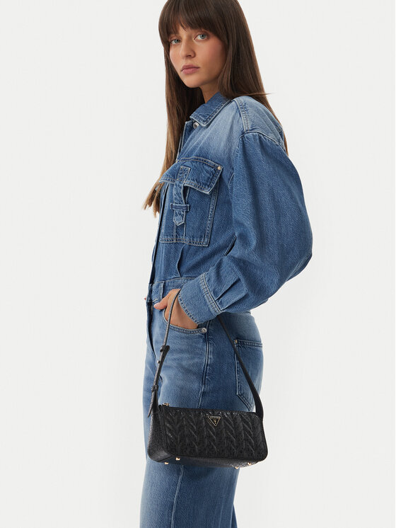 Guess Geantă Guess Stacey Mini HWGG97 41720 Negru
