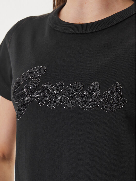 Guess Guess Футболка W6GI08 K3023 Чорний Regular Fit
