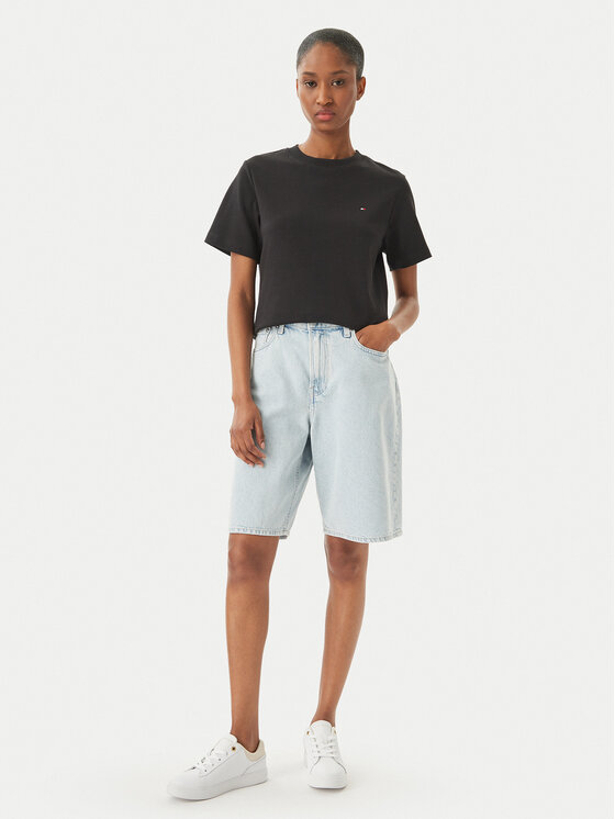 Tommy Hilfiger Tommy Hilfiger Camiseta WW0WW49646 Negro Boxy Fit