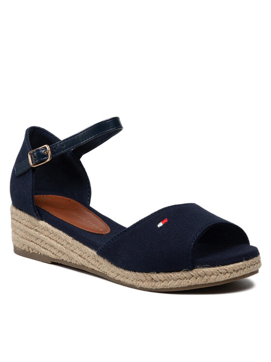 Tommy Hilfiger Espadrilės Tommy Hilfiger Rope Wedge Sandal T3A7-32185-0048 M Tamsiai mėlyna
