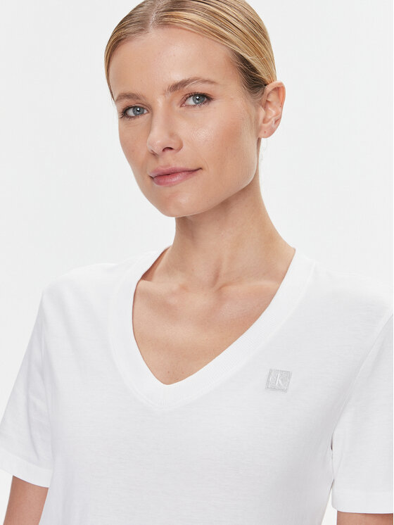 Calvin Klein Jeans Calvin Klein Jeans T-Shirt Embro Badge J20J222560 Λευκό Regular Fit