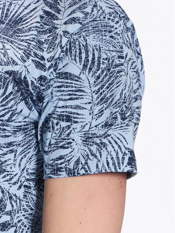 INDICODE INDICODE T-shirt Palme 40-935 Blu Regular Fit