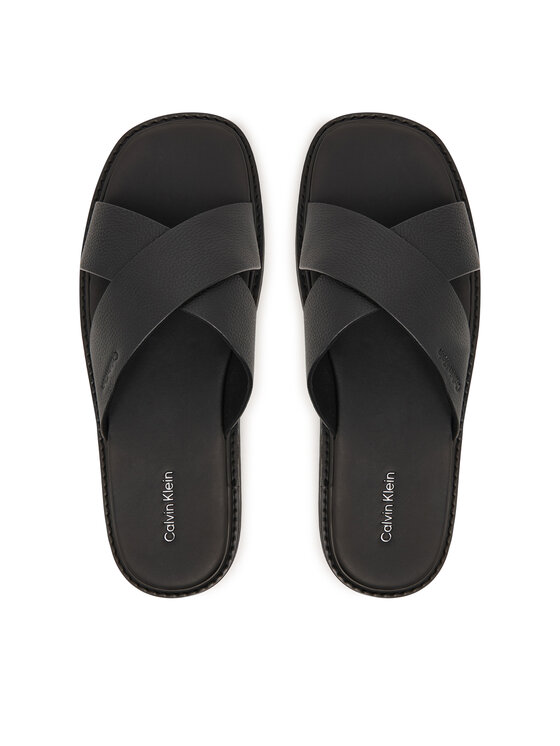 Calvin Klein Chanclas Calvin Klein Sq Molded Sandal Xcross Lth HM0HM02235 Negro