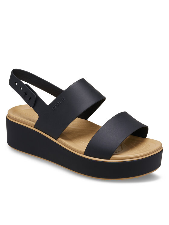 Crocs Босоніжки Crocs Brooklyn Matte Wrap Low Wedge 211802 Чорний