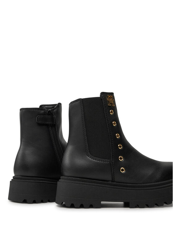Tommy Hilfiger Polokozačky Tommy Hilfiger Chelsea Boot T3A5-33578-1351 M Černá