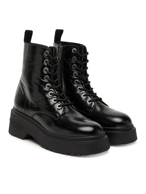 Tommy Jeans Botines planos Tommy Jeans Tjw Chunky Shiny EN0EN02848 Negro