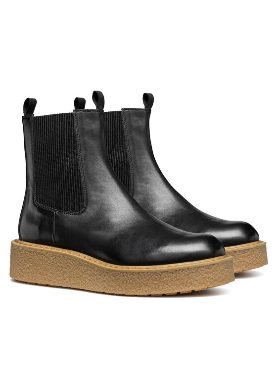 Geox Kotníková obuv s elastickým prvkem Geox D Elidea D36VEC 043NH C9999 Černá