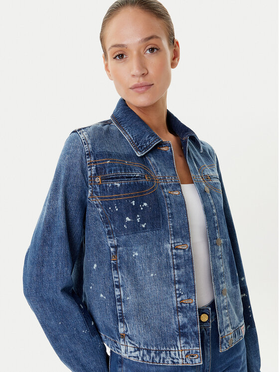 Guess Guess Džinsinė striukė W5YN69 D5R01 Tamsiai mėlyna Regular Fit