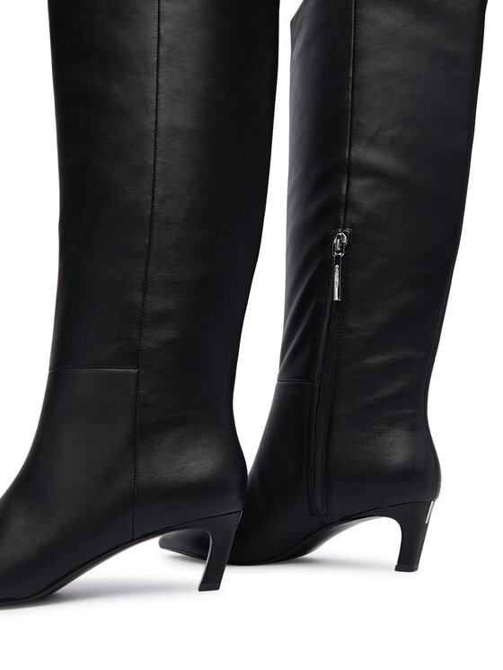 Calvin Klein Cizme Calvin Klein Ess Kitten Heel Long Boots HW0HW02690 Negru