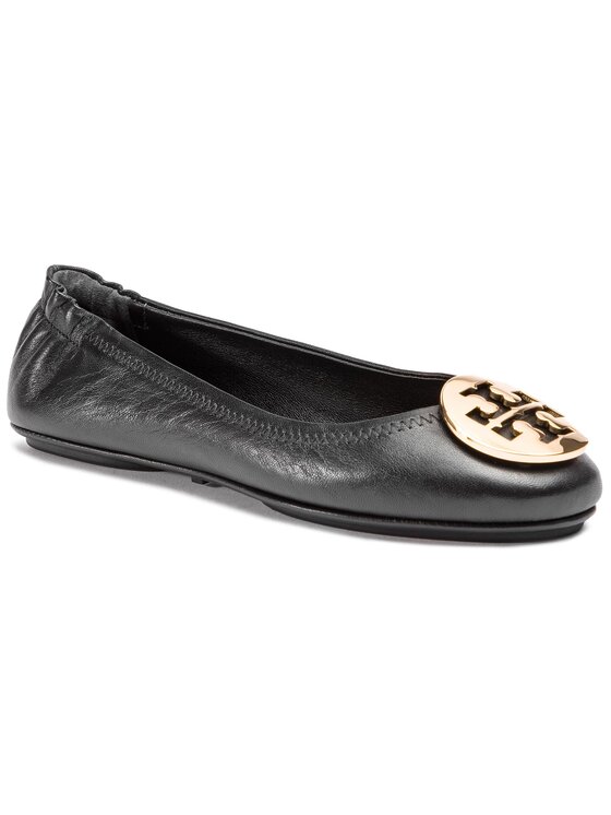 Tory Burch Балетки Tory Burch Minnie Travel Ballet With Metal Logo 50393 Чорний