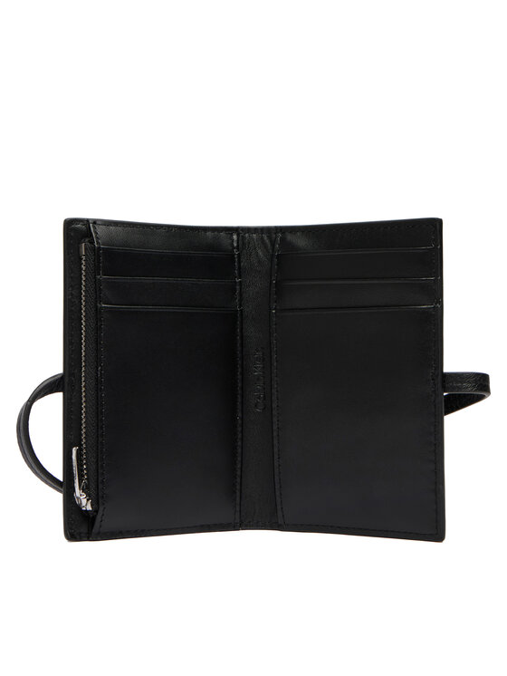 Calvin Klein Denarnica Calvin Klein Emblem Hw Pebble Wallet On Strap LV04F1130G Črna