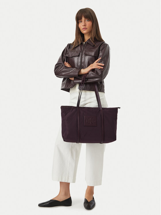Calvin Klein Τσάντα Calvin Klein Medium Tote LV04F3869G Μπορντό