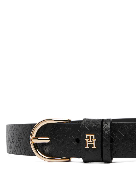 Tommy Hilfiger Cinturón para mujer Tommy Hilfiger Ess Effortless 2.5 Go Mono AW0AW18856 Negro