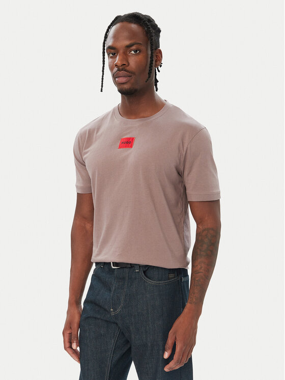 HUGO HUGO Camiseta Diragolino212 50447978 Marrón Regular Fit