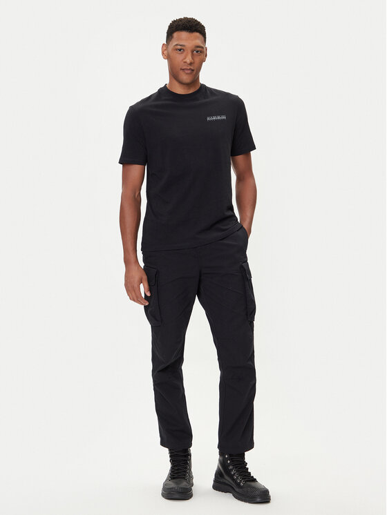 Napapijri Napapijri Camiseta S-Back Graphic NP0A88SU Negro Regular Fit