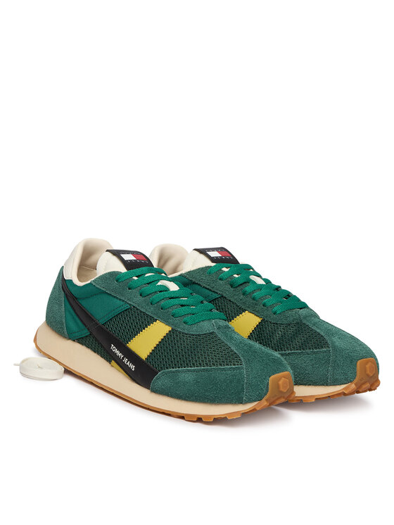 Tommy Jeans Snīkeri Tommy Jeans Retro Runner Archive Open Mesh EM0EM01715 Zaļš