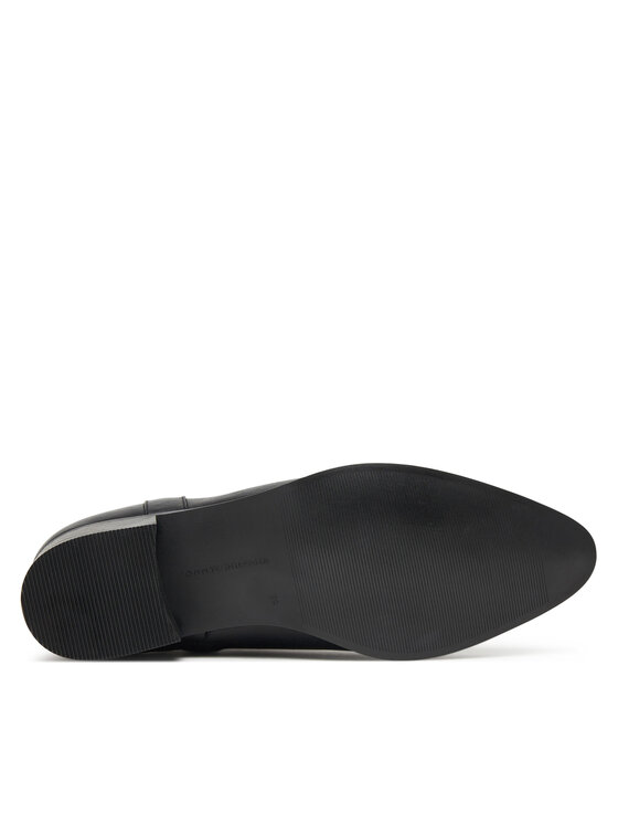 Tommy Hilfiger Čizme Tommy Hilfiger Th Leather Pointy Zip Bootie FW0FW08980 Crna