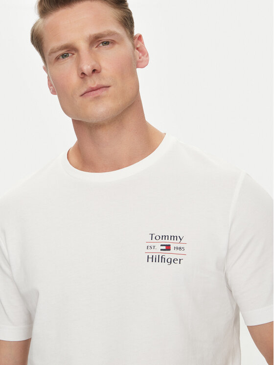 Tommy Hilfiger Tommy Hilfiger Majica Stack MW0MW38622 Bela Regular Fit