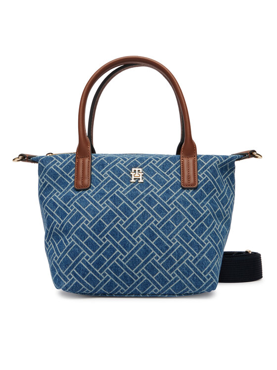 Tommy Hilfiger Kabelka Tommy Hilfiger Popette Mini Tote Denim Flag AW0AW18612 Modrá