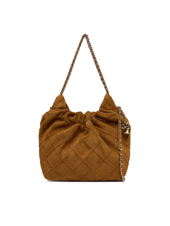 Tory Burch Сумка Tory Burch Fleming Suede Mini Hobo Bag 166066 Коричневий
