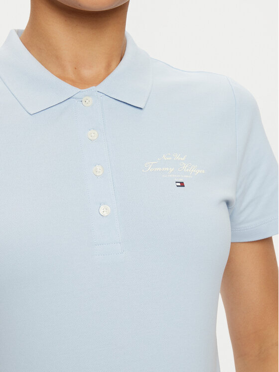 Tommy Hilfiger Tommy Hilfiger Polo WW0WW43930 Celeste Slim Fit