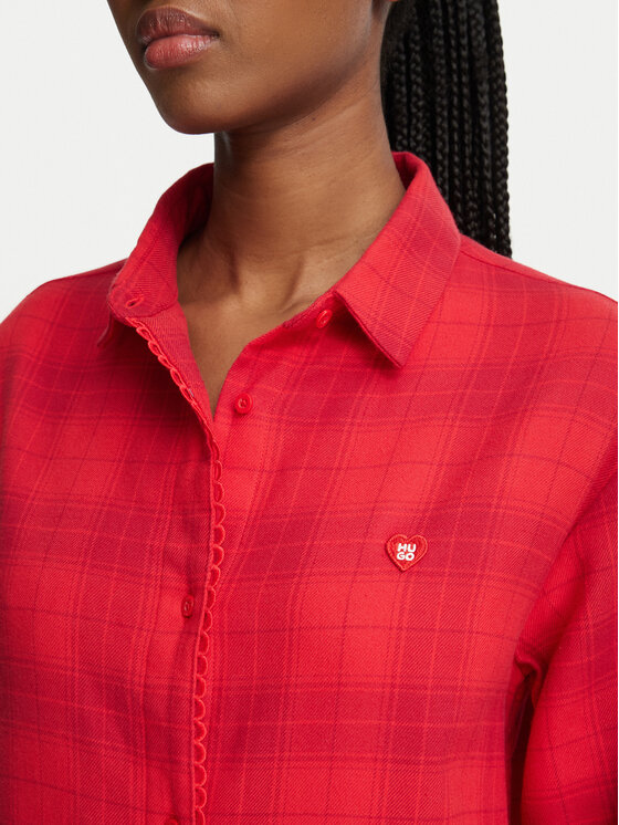 HUGO HUGO Camisón Flannel Nighty 50570219 Rojo Relaxed Fit