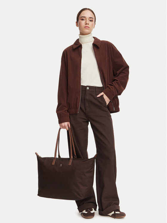 Tommy Hilfiger Torebka Tommy Hilfiger Popette Maxi Tote AW0AW17996 Brązowy