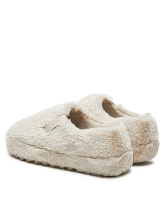 Calvin Klein Jeans Naminės šlepetės Calvin Klein Jeans Home Anke Slipper Wn Fur YW0YW01596 Écru