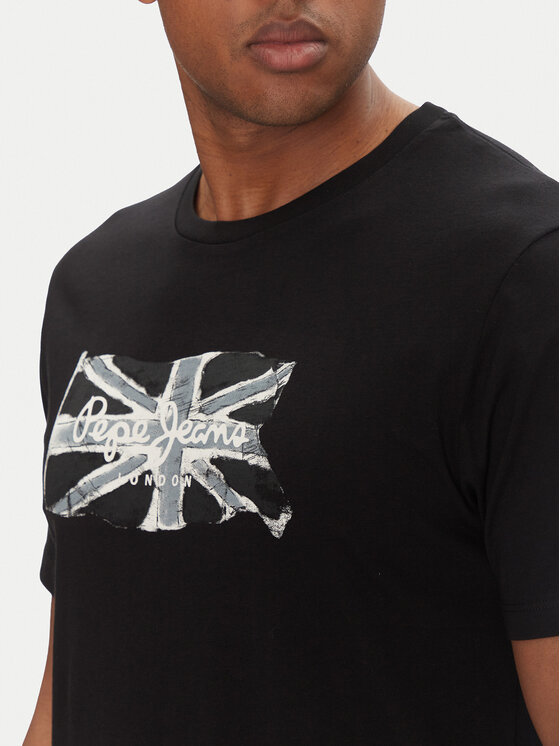 Pepe Jeans Pepe Jeans Футболка Flag PM509720 Чорний Regular Fit