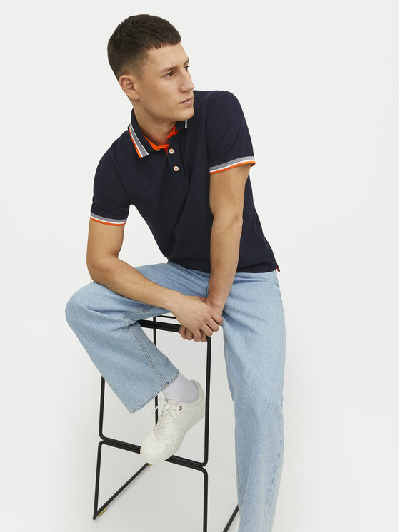 Jack & Jones Jack & Jones Поло Paulos 12136668 Cиній Slim Fit