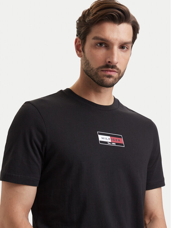 Tommy Hilfiger Tommy Hilfiger Camiseta Brand Love MW0MW44882 Negro Regular Fit