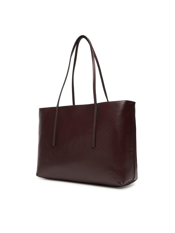 Calvin Klein Дамска чанта Calvin Klein Emblem Aop Tote W/ Pouch LV04F3266G Бордо