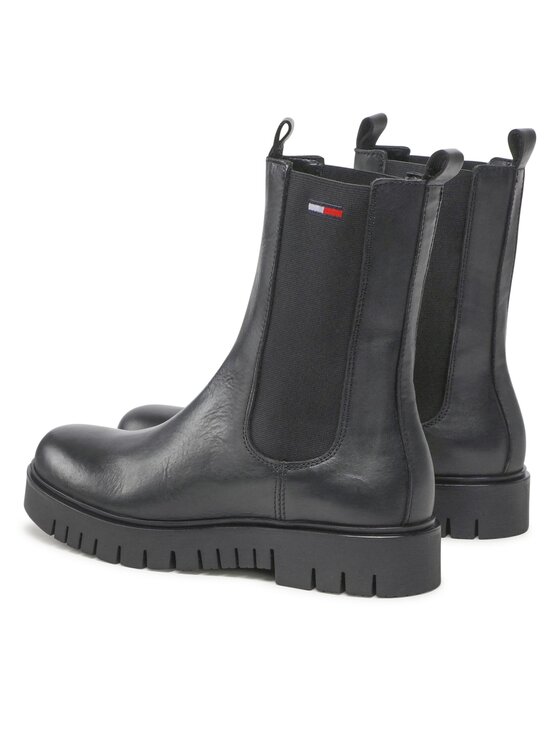 Tommy Jeans Štibletai Tommy Jeans Long Chelsea Boot EN0EN01990 Juoda