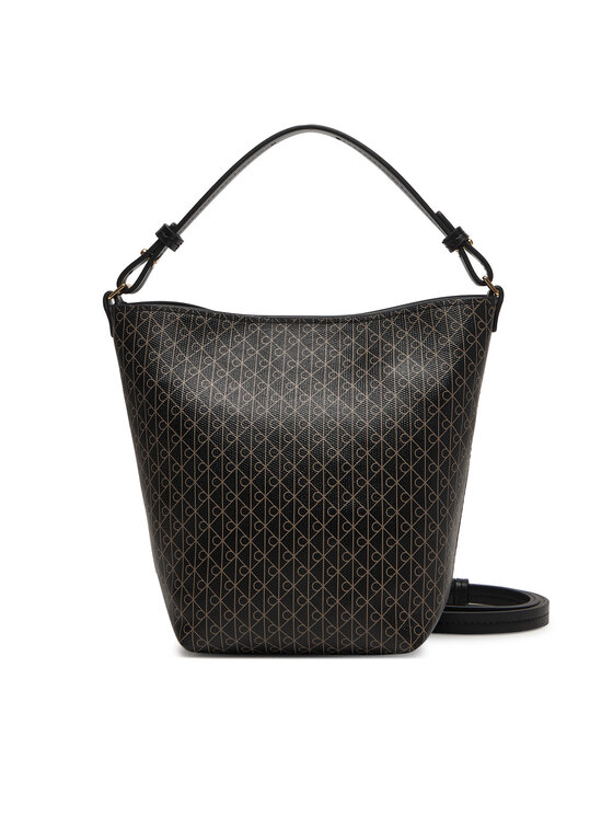 Calvin Klein Geantă Calvin Klein Emblem Aop Sm Bucket Crossbody LV04F3506G Negru