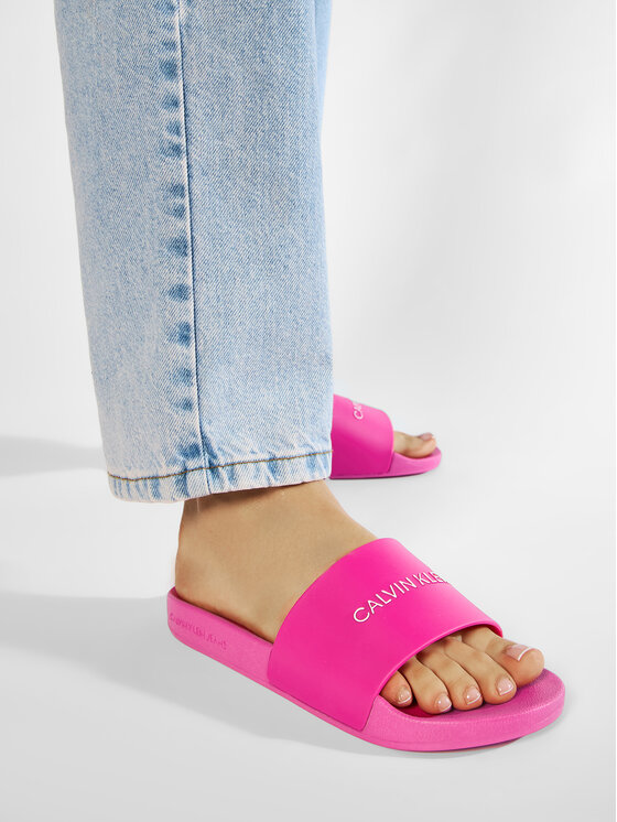 Calvin Klein Jeans Šlepetės Calvin Klein Jeans Slide Institutional Ck Tpu YW0YW00104 Rožinė