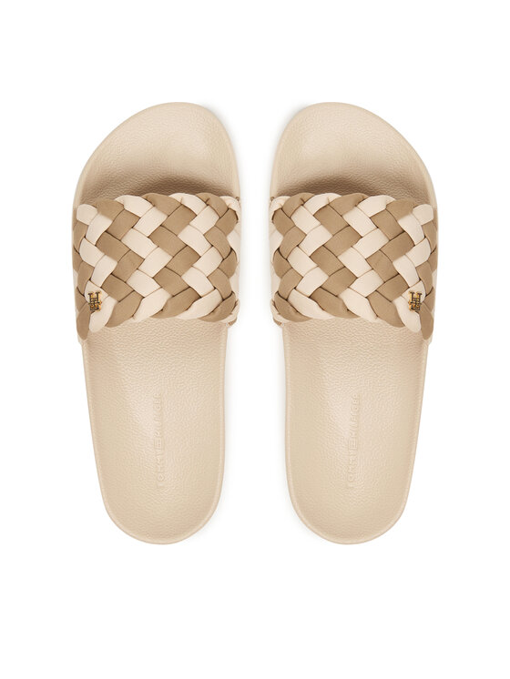 Tommy Hilfiger Чехли Tommy Hilfiger Th Braided Pool Slide FW0FW09203 Бежов