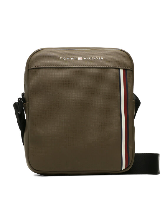 Tommy Hilfiger Saszetka Tommy Hilfiger Th Pique Pu Mini Reporter AM0AM11312 Khaki