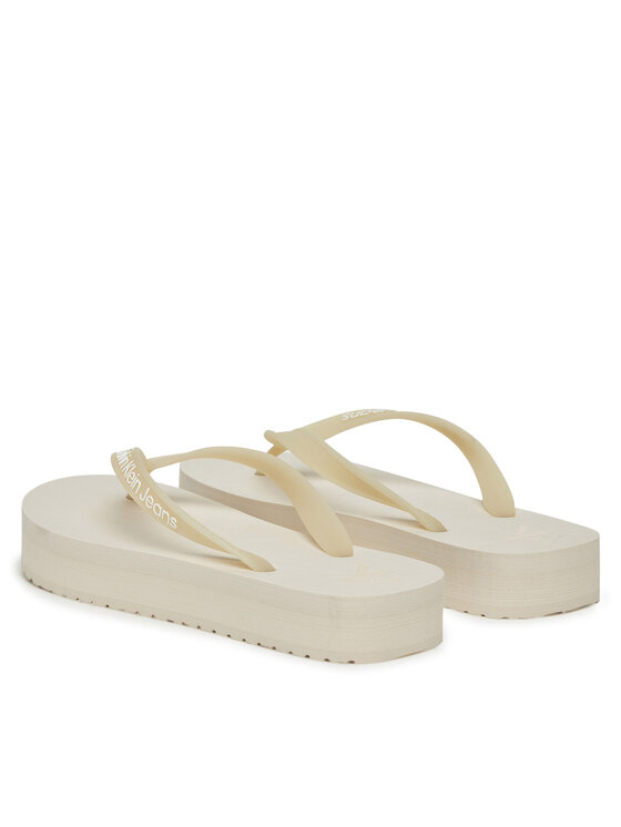 Calvin Klein Jeans Japanke Calvin Klein Jeans Beach Sandal Flatform Tpu YW0YW01830 Écru
