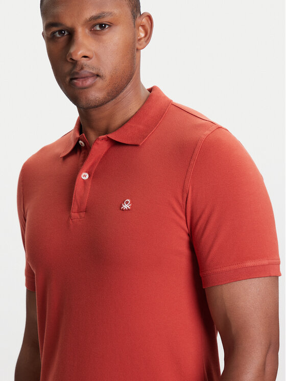 United Colors Of Benetton United Colors Of Benetton Pólóing 3WG9U301Z Piros Slim Fit